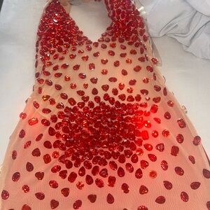 Ruby red embellishment dress from Alglist.